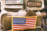 American Flag Full Color With Gold Border 3" x 5"