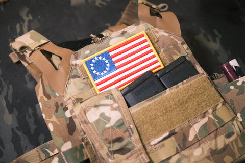 Betsy Ross Flag With Gold Border 3" x 5"